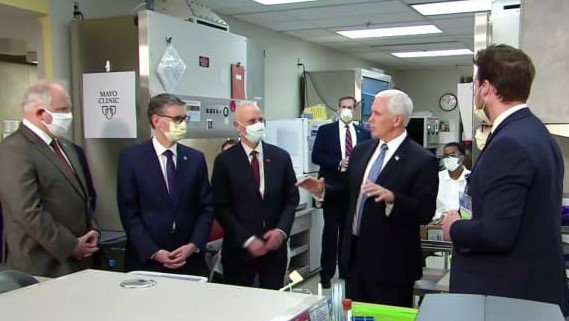 Christian Mike Pence wears no mask in defiance of hospital policy