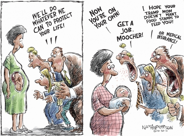 A cartoon about what it means to protect life.